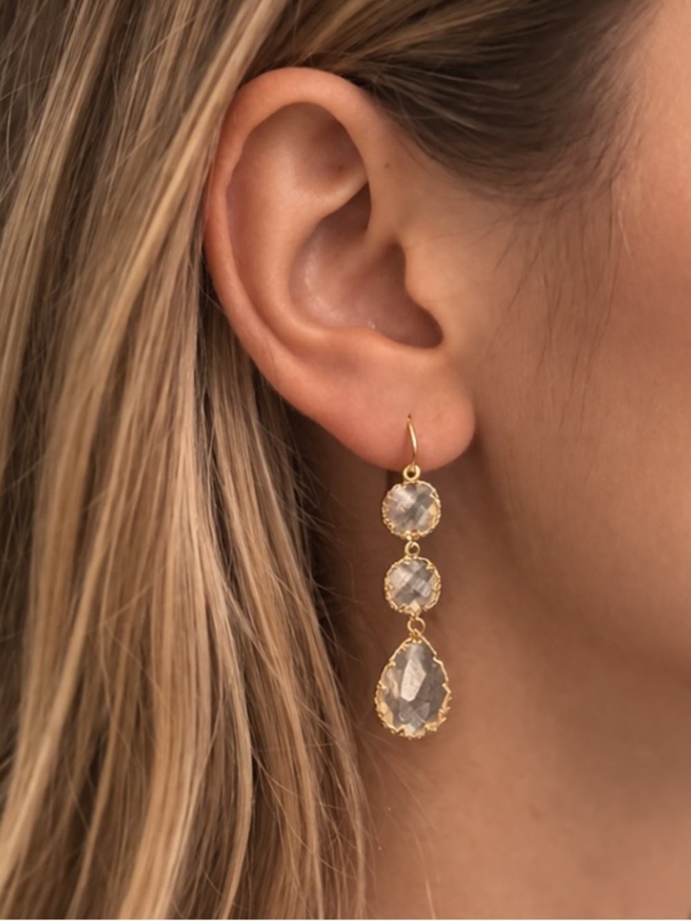 Gold and Silver Drop Earrings